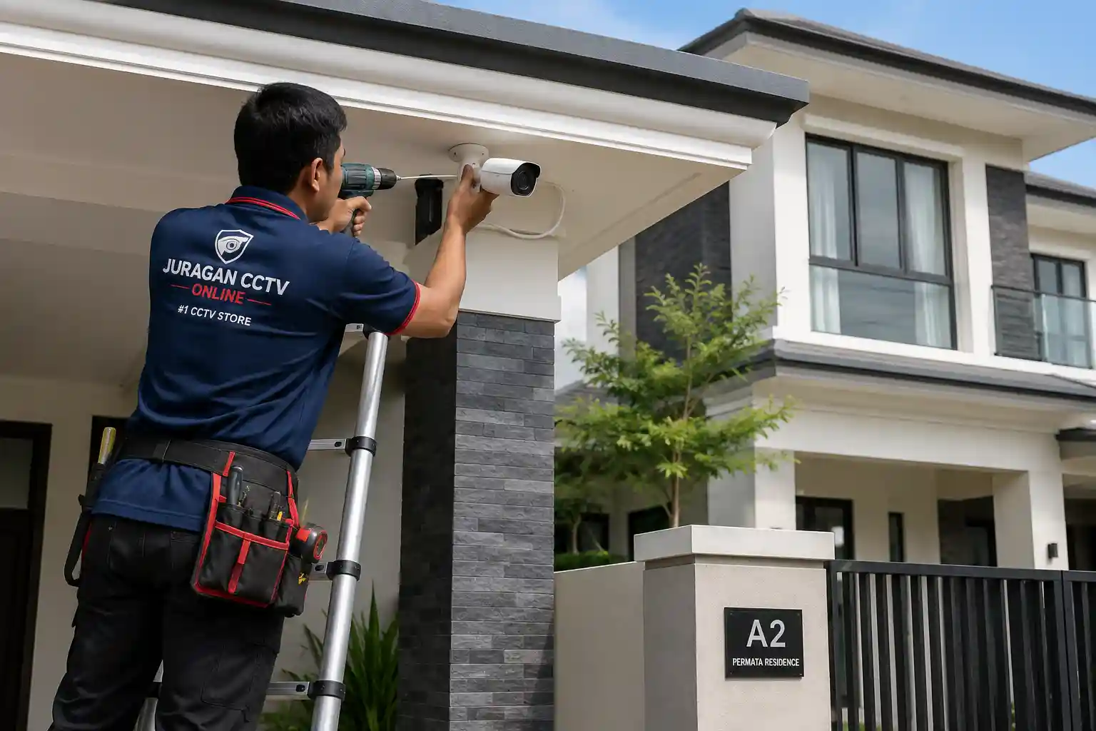 Cara pasang CCTV di rumah oleh teknisi profesional Juragan CCTV Online